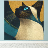 Siamese Mosaic Portrait キャンバスプリント (インサイチュ (ウッドフロア))