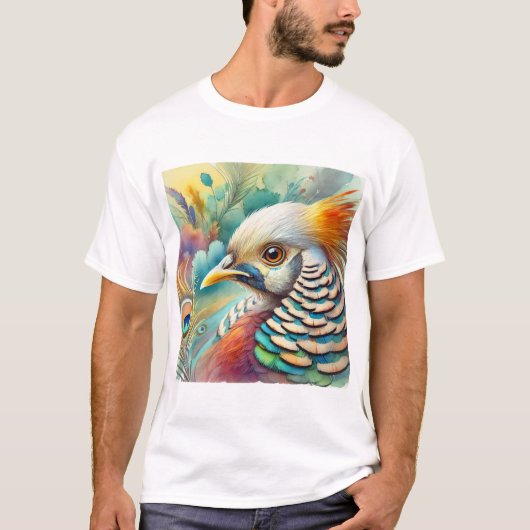 Siamese Pheasant 230824AREF115 - Watercolor Tシャツ (正面)