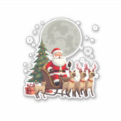 Siamese Reindeer Christmas Siamese Cat Lover Gifts シール (正面)