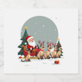Siamese Reindeer Christmas Siamese Cat Lover Gifts スパークリングワインラベル (シングルラベル)