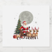 Siamese Reindeer Christmas Siamese Cat Lover Gifts スパークリングワインラベル (シングルラベル)