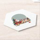 Siamese Reindeer Christmas Siamese Cat Lover Gifts ペーパーコースター (アングル)