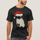 Siamese Santa Humorous Christmas Holiday Kitty Cat Tシャツ (正面)