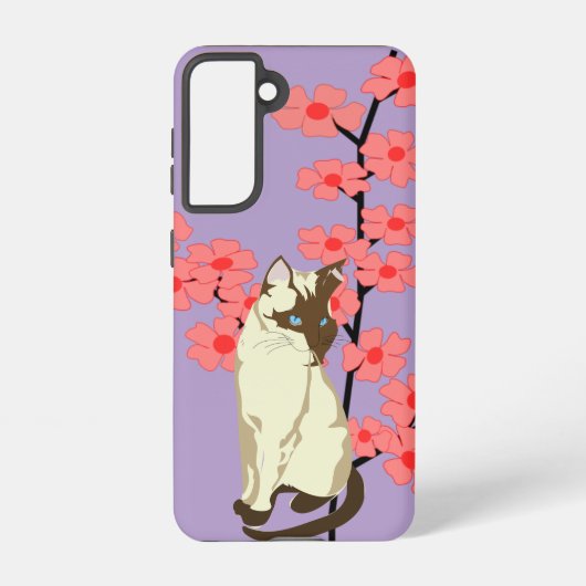Siamese Serenity Cat – Purple Galaxy Case Samsung Galaxyケース (裏面)