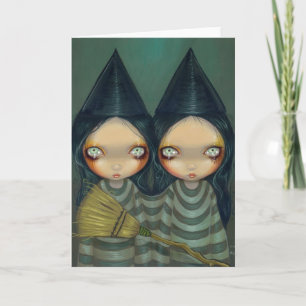 "Siamese Witch Twins"グリーティングカード カード