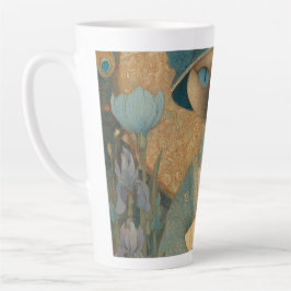 Siamkatze im Jugendstil – Elegantes Katzenkunstwer カフェラテマグ