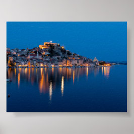 Sibenik at blue hour ポスター