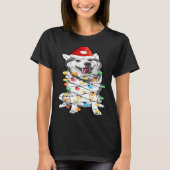 Siberian Alaskan Husky Christmas Tree Light Bulb Tシャツ (正面)