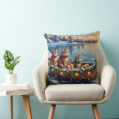 Siberian Cat Christmas Boat Holiday クッション (椅子)