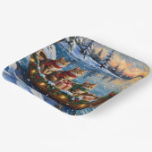 Siberian Cat Christmas Boat Holiday ペーパープレート (傾斜あり)