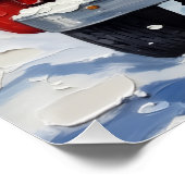 Siberian Cat Christmas Red Truck Holiday ポスター (コーナー)