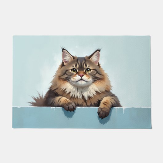 Siberian Cat Doormat Art ドアマット (正面)