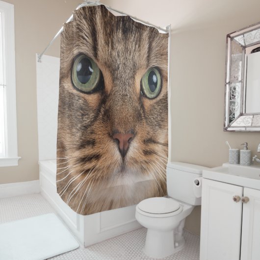 Siberian Cat Face Shower Curtain シャワーカーテン (インサイチュ)