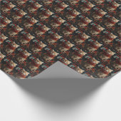 Siberian Cat With Christmas Gifts Fireplace  ラッピングペーパー (角)