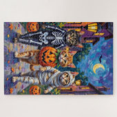 Siberian Cats Trick-or-Treating Halloween Costumes ジグソーパズル (横)