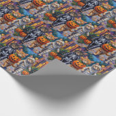 Siberian Cats Trick-or-Treating Halloween Costumes ラッピングペーパー (角)