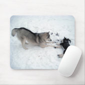 Siberian Huskies - Mousepad マウスパッド (マウス)