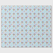 Siberian Husky Birthday Gift Wrapping Paper Blue ラッピングペーパー (フラット)