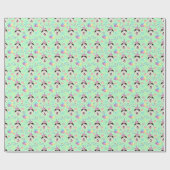 Siberian Husky Birthday Gift Wrapping Paper Green ラッピングペーパー (フラット)