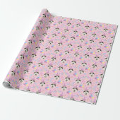 Siberian Husky Birthday Gift Wrapping Paper Pink ラッピングペーパー (アンロールド)