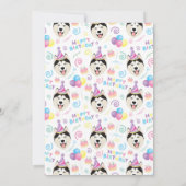Siberian Husky Birthday Invitation in White 招待状 (裏面)