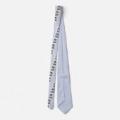 Siberian Husky (Black and White) Painting Dog Art ネクタイ (裏面)