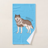 Siberian husky cartoon illustration バスタオルセット (ハンドタオル)