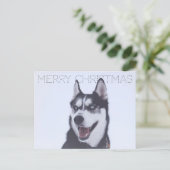 Siberian Husky-Christmas シーズンポストカード (スタンド正面)
