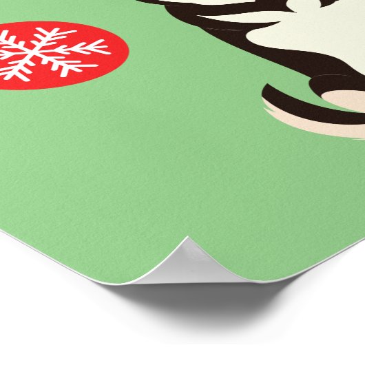 Siberian Husky Christmas Holiday   ポスター (角)