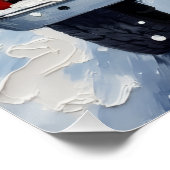 Siberian Husky Christmas Red Truck Holiday ポスター (コーナー)