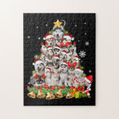 Siberian husky christmas tree lights | dog xmas ジグソーパズル (縦)