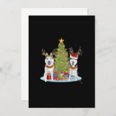 Siberian Husky Christmas Tree with Presents 招待状 (正面/裏面)