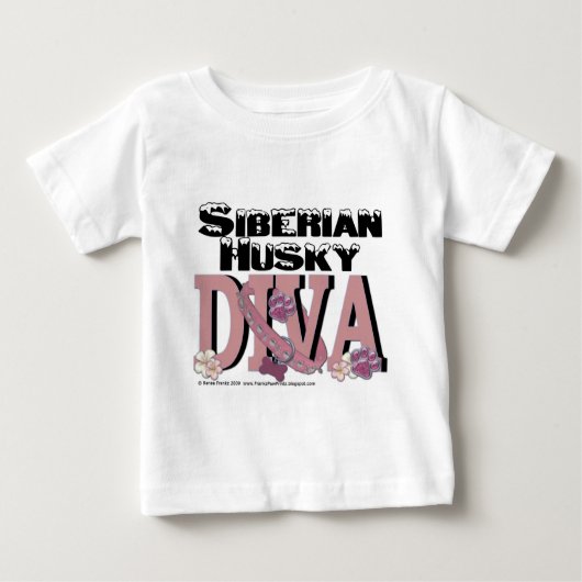 Siberian Husky DIVA ベビーTシャツ (正面)