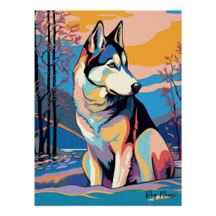 Siberian Husky Dog 004 - Bruno Pokopen ポスター