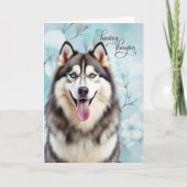 Siberian Husky Dog Botanical Blooms Get Well カード (正面)