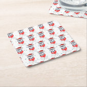 Siberian Husky Dog Breed Christmas Stars スクエアペーパーコースター (アングル)