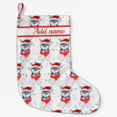 Siberian Husky Dog Breed Christmas Stars スモールクリスマスストッキング (正面)