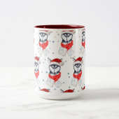 Siberian Husky Dog Breed Christmas Stars ツートーンマグカップ (中央)