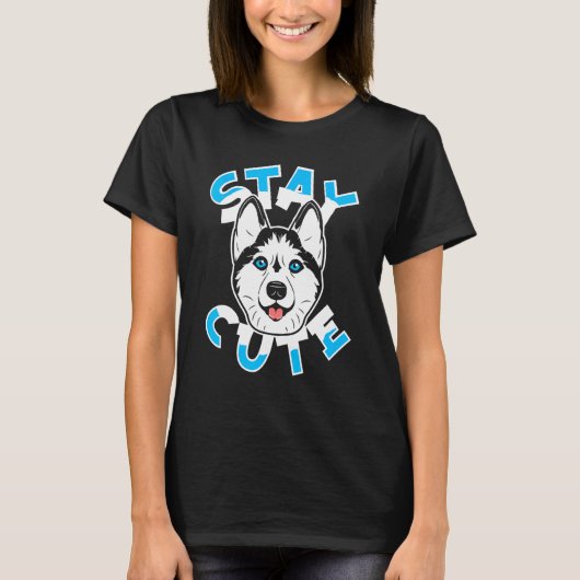 Siberian Husky Dog Breed  Pet Stay Cute Tシャツ (正面)