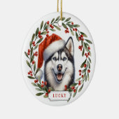 Siberian Husky Dog Ceramic Circle Ornament セラミックオーナメント (右)