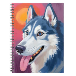 Siberian Husky | Dog Portrait Painting ノートブック