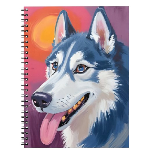 Siberian Husky | Dog Portrait Painting ノートブック (正面)