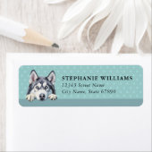 Siberian Husky Dog Return Address Labels ラベル (インサイチュ)