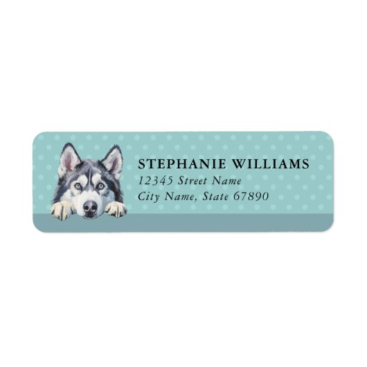 Siberian Husky Dog Return Address Labels ラベル (正面)