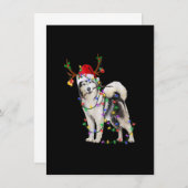 Siberian Husky Dog Tree Christmas Lights Xmas Paja 招待状 (正面/裏面)