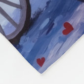 Siberian Husky Dog Valentine's Day フリースブランケット (角)