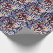 Siberian Husky Dog Valentine's Day ラッピングペーパー (角)