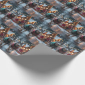 Siberian Husky Dogs Christmas Snow Holiday  ラッピングペーパー (角)