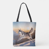 Siberian Husky Elegant Canvas Tote Bag トートバッグ (裏面)