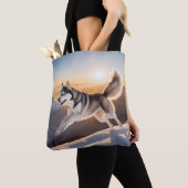 Siberian Husky Elegant Canvas Tote Bag トートバッグ (クローズアップ)